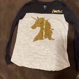 Justice long sleeve flippy sequins